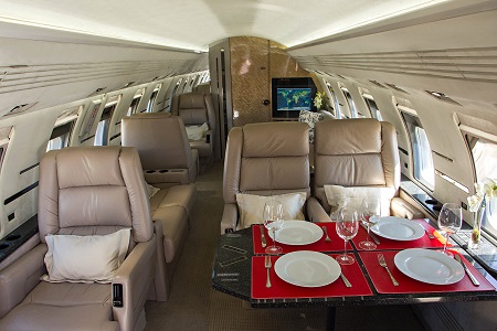 Challenger 600 jet interior